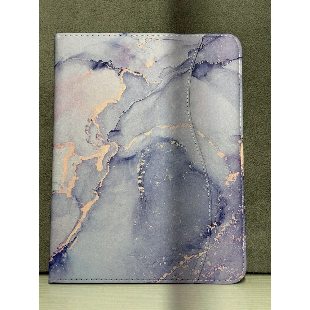 Case for iPad Air 11-inch Lavender Blue Rose Gold Marble Angle View Cover